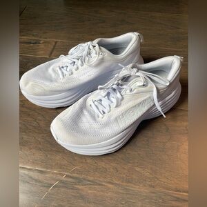 White Bondi 8 Hokas Size 10